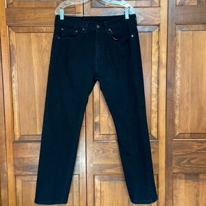 Levi’s 505 Straight Leg Midnight Black Five Pocket Jeans 34/29